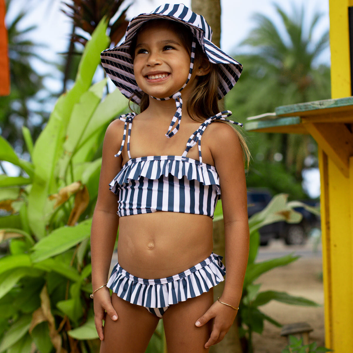 Hawaiian Kids Swimwear  The Hamptons - Girls Ruffle Bikini UPF 50