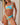 Kenny Flowers x McLaren Papaya Prix blue and orange Watercolors Swim womens sporty bikini top