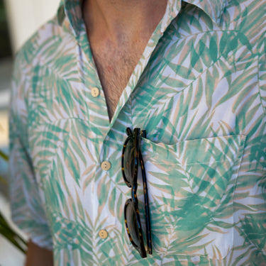 The Bali Hai - Tropical Silk Shirt by Kenny Flowers | Mens Hawaiian Shirt White / S