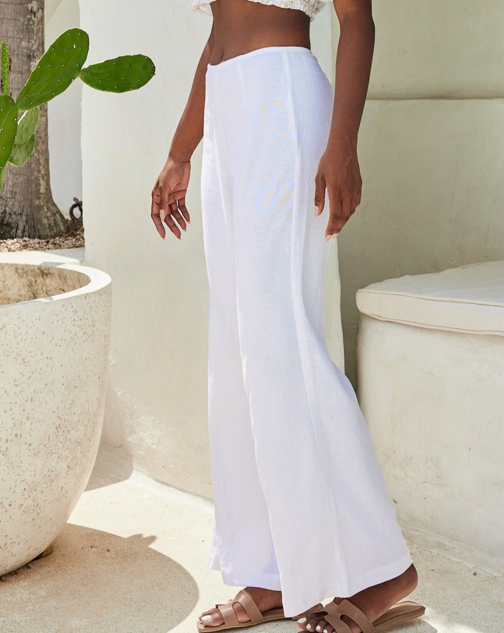 The Best White Linen Beach Pants of The Summer | Linen beach pants, White  linen beach pants, White beach pants