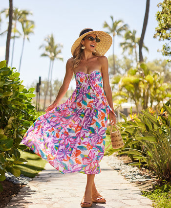 Linsery Maxi Dress for Women Summer Dresses Boho Flowy Long Dress