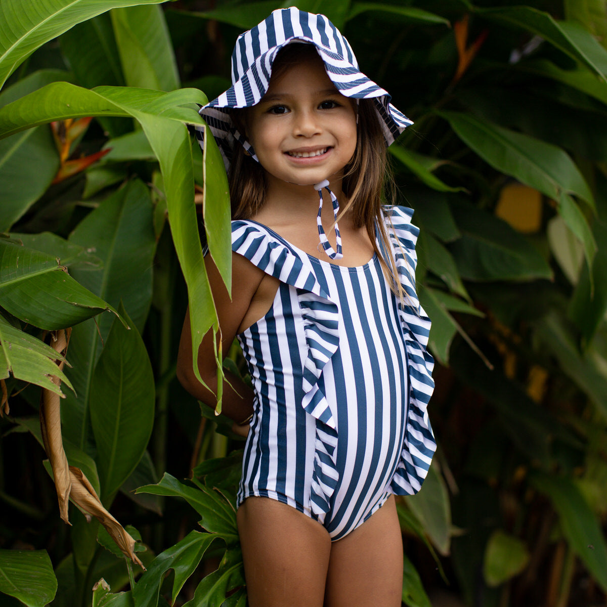 Hawaiian Kids Swimwear  The Hamptons - Girls Ruffle One Piece UPF 50+ – Kenny  Flowers