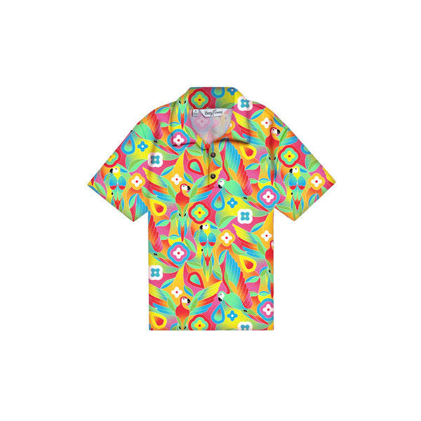 The Parrots of The Caribbean - Mens Golf Shirt by Kenny Flowers Multi / XXL